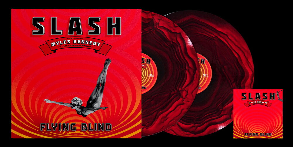 the album cover for Slash / Myles Kennedy  & Conspirators - Flying Blind [Indie Exclusive] Red [Colored Vinyl] (Red) [Indie Exclusive]