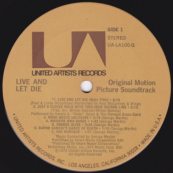 Various : Live And Let Die (Original Motion Picture Soundtrack) (LP, Album, Ter)