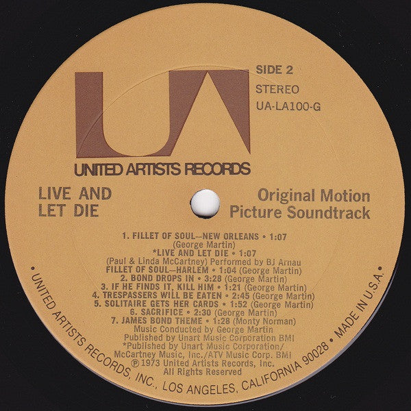 Various : Live And Let Die (Original Motion Picture Soundtrack) (LP, Album, Ter)