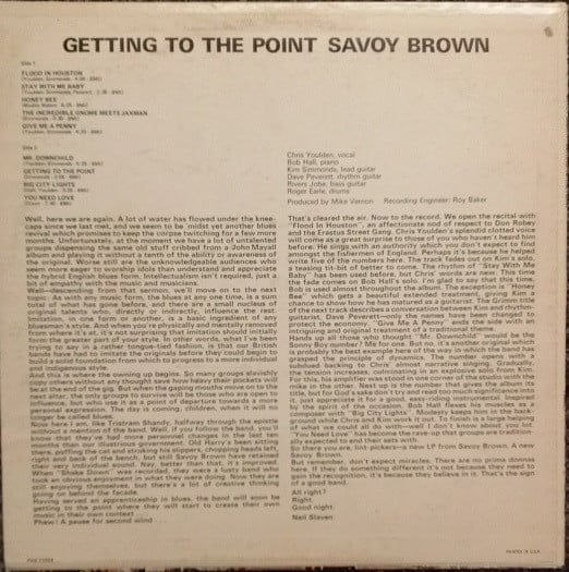 Savoy Brown : Getting To The Point (LP, Album, Mon)