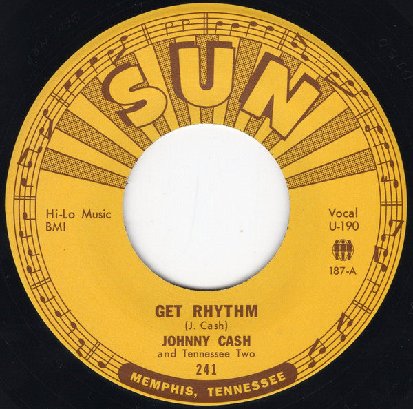 Johnny Cash And Tennessee Two* : Get Rhythm / I Walk The Line (7", Single, RE)
