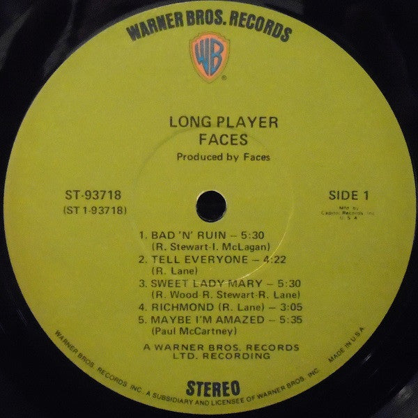 Faces (3) : Long Player (LP, Album, Club, Cap)