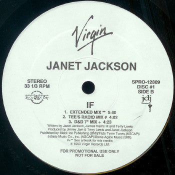Janet Jackson : If (2x12", Promo)