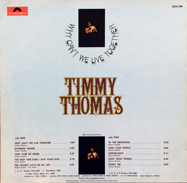 Timmy Thomas : Why Can't We Live Together (LP, Album)