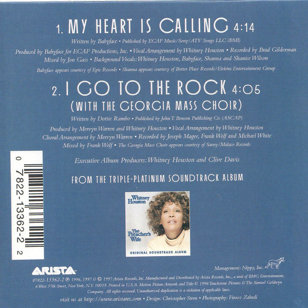 Whitney Houston : My Heart Is Calling (CD, Single, Car)