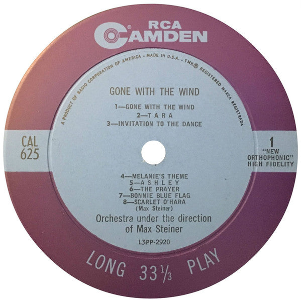 Max Steiner : Gone With The Wind - Orchestra Under The Direction Of Max Steiner (LP)