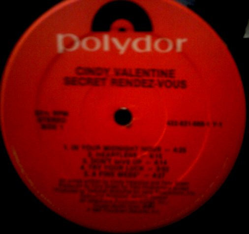 Cindy Valentine : Secret Rendez-Vous (LP, Album)