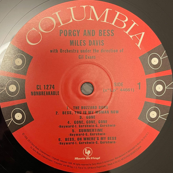 Buy Miles Davis : Porgy And Bess (LP, Album, Mono, RE, RM, 180
