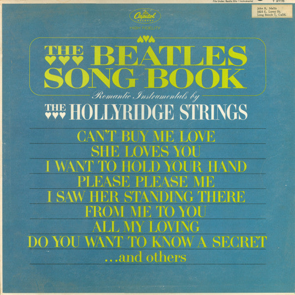 The Hollyridge Strings : The Beatles Song Book (LP, Mono, LA )