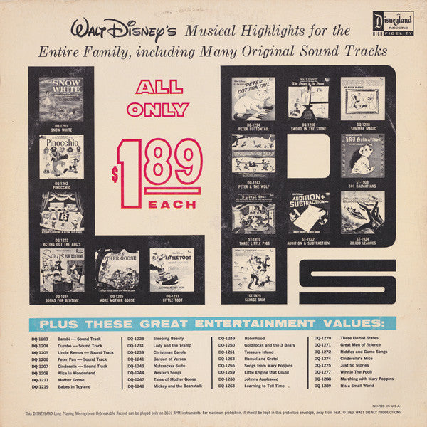 Various : Walt Disney's Sleeping Beauty (LP, Mono)