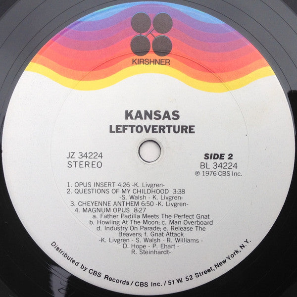 Kansas (2) : Leftoverture (LP, Album, RE, Bar)