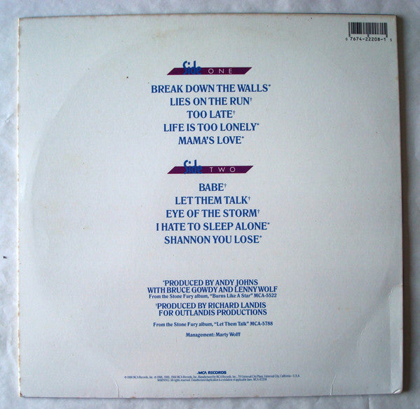 Stone Fury : The Best Of Stone Fury (LP, Comp, Pin)