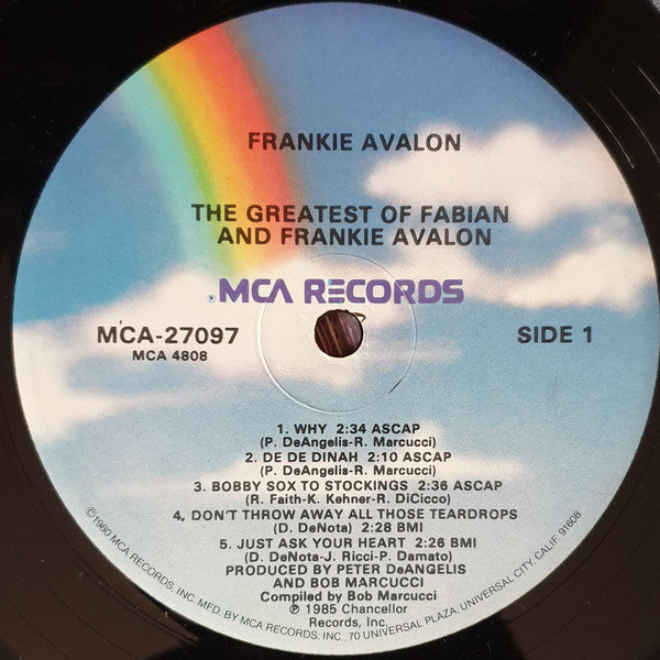 Frankie Avalon, Fabian (6) : The Greatest Of Frankie Avalon & Fabian (LP, Comp)