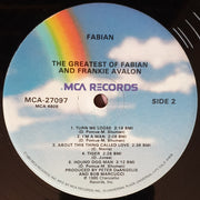 Frankie Avalon, Fabian (6) : The Greatest Of Frankie Avalon & Fabian (LP, Comp)