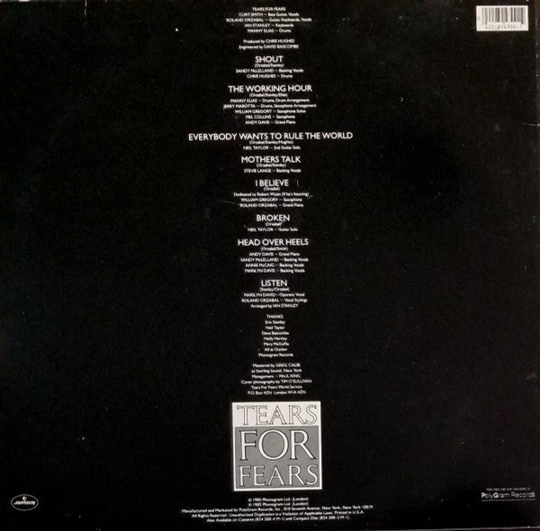 Tears For Fears : Songs From The Big Chair (LP, Album, PRC)