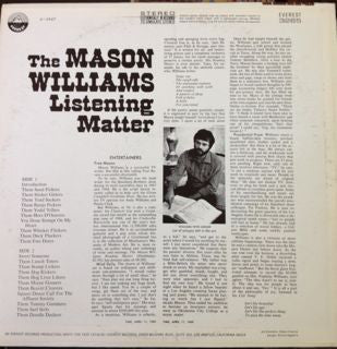 Mason Williams : The Mason Williams Listening Matter (LP, Album, RE)