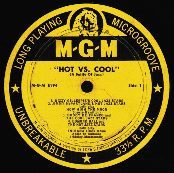 Jimmy McPartland and Jimmy McPartland's Hot Jazz Stars / Dizzy Gillespie and Dizzy Gillespie's Cool Jazz Stars : Hot Vs. Cool (A Battle Of Jazz) (10", Album)