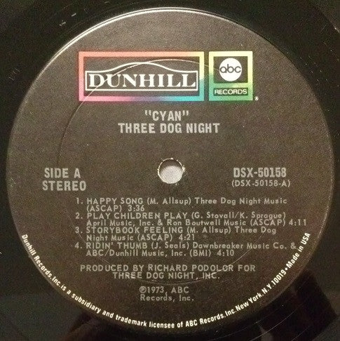 Three Dog Night : Cyan (LP, Album, Ter)