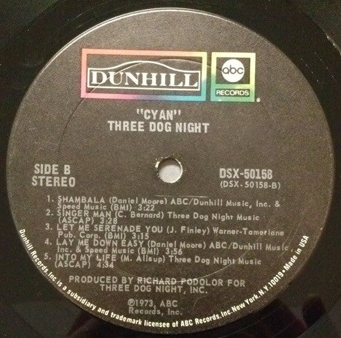 Three Dog Night : Cyan (LP, Album, Ter)