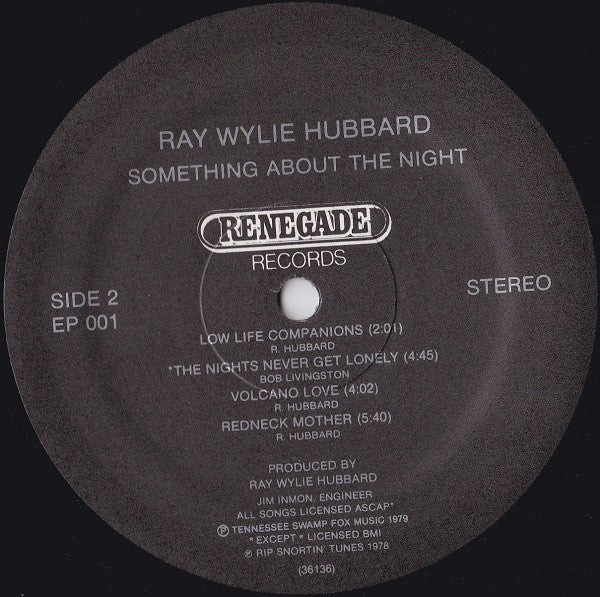 Ray Wylie Hubbard : Something About The Night (LP, Album)