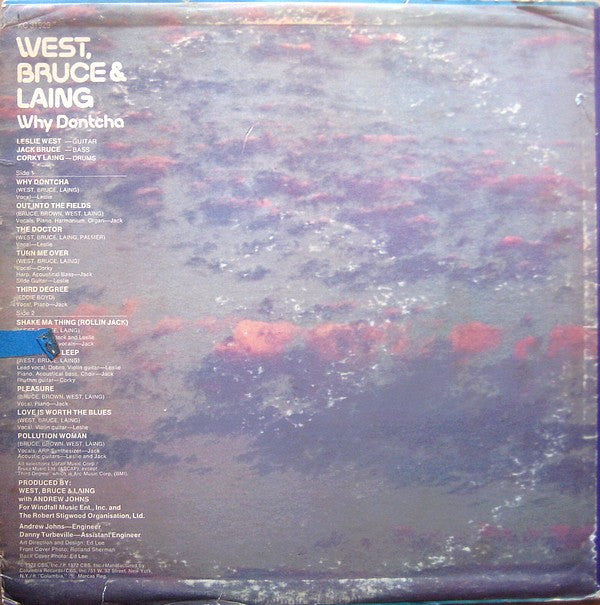 West, Bruce & Laing : Why Dontcha (LP, Album, Pit)