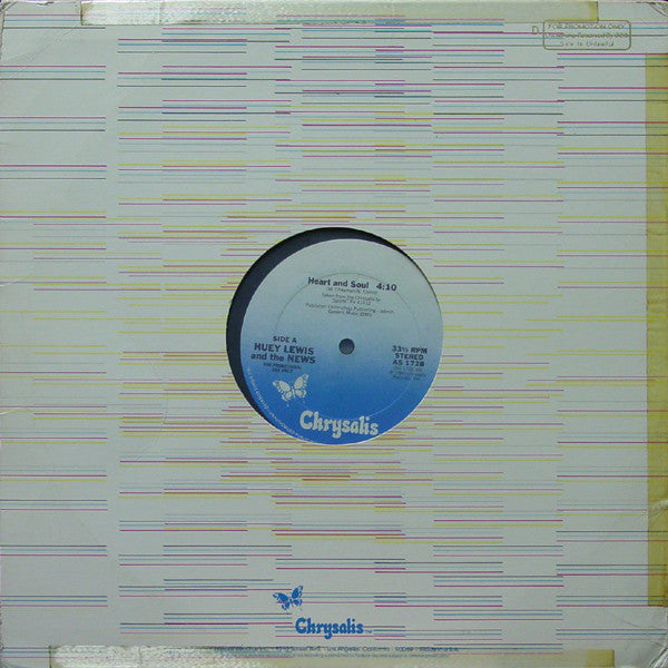 Huey Lewis & The News : Heart And Soul (12", Single, Promo)