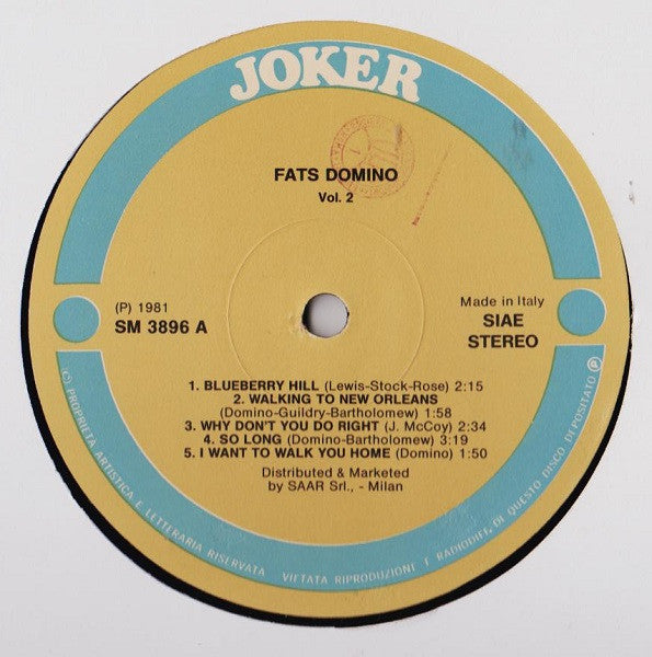 Fats Domino : Fats Domino Vol. 2 (LP, Comp)