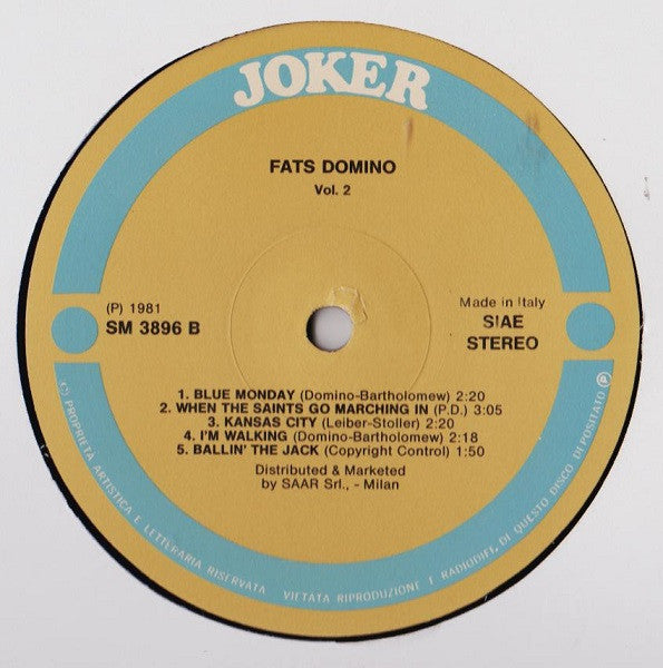 Fats Domino : Fats Domino Vol. 2 (LP, Comp)