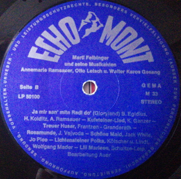 Martl Felbinger Mit Seinen Musikanten Jodler Und Gesang: Annymarie Ramsauer, Otto Letsch Und Walter Karos : Musikalische Trümpfe (LP)