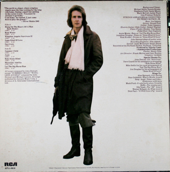 John Stewart (2) : Wingless Angels (LP, Album, Ind)
