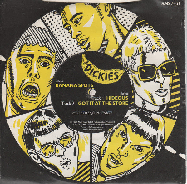 The Dickies : Banana Splits (7", Single, Sol)