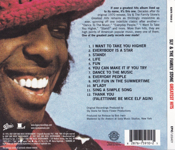 Sly & The Family Stone : Greatest Hits (CD, Comp, Ltd, RE, RM, Dig)