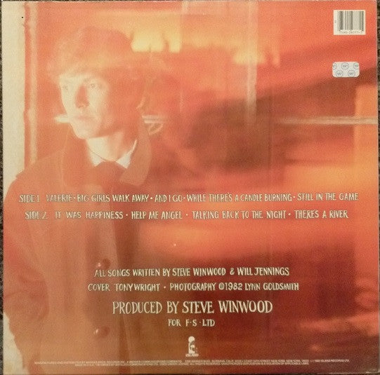 Steve Winwood : Talking Back To The Night (LP, Album, Jac)