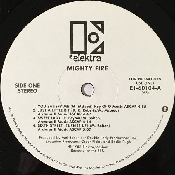 Mighty Fire : Mighty Fire (LP, Album, Promo)