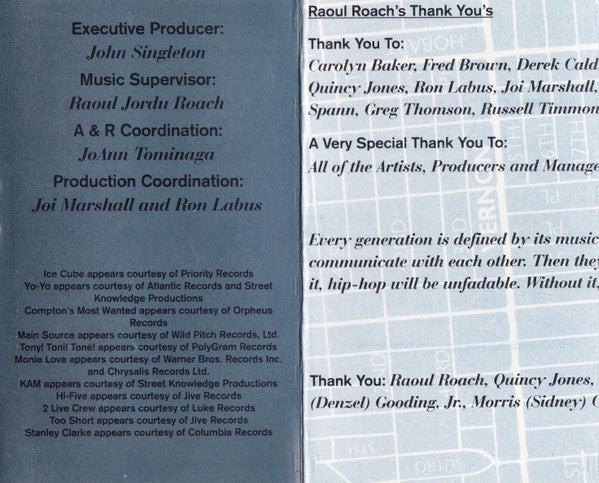 Various : Boyz N The Hood (Music From The Motion Picture) (Cass, Comp, SR)