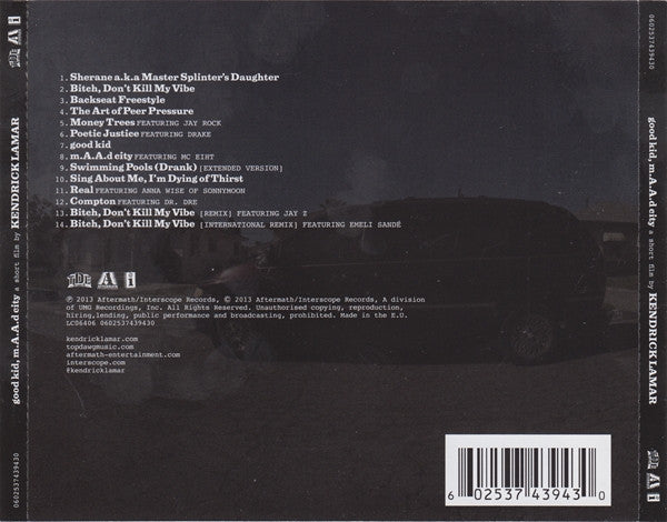 Kendrick Lamar : good kid, m.A.A.d city (CD, Album)