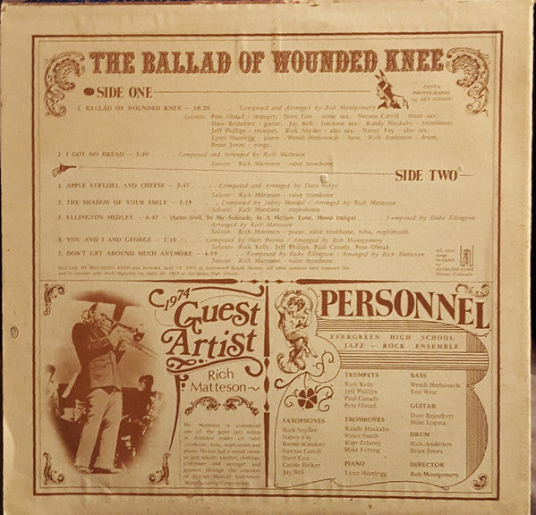 Evergreen High School Jazz-Rock Ensemble : The Ballad Of Wounded Knee (LP)