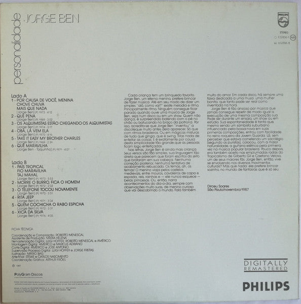 Jorge Ben : Personalidade  (LP, Comp, RM)