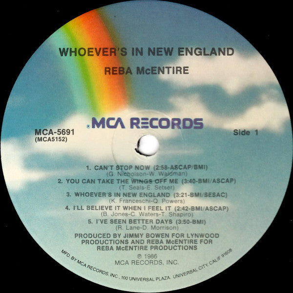 Reba McEntire : Whoever's In New England (LP, Album, Pin)