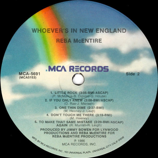Reba McEntire : Whoever's In New England (LP, Album, Pin)