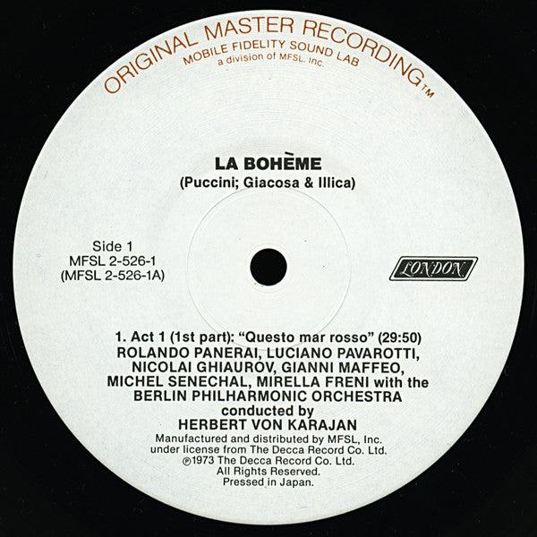 Puccini* - Pavarotti* · Freni* · Ghiaurov* · Harwood* · Panerai* · Maffeo* · Berlin Philharmonic Orchestra* · Herbert von Karajan : La Bohème (2xLP + Box)