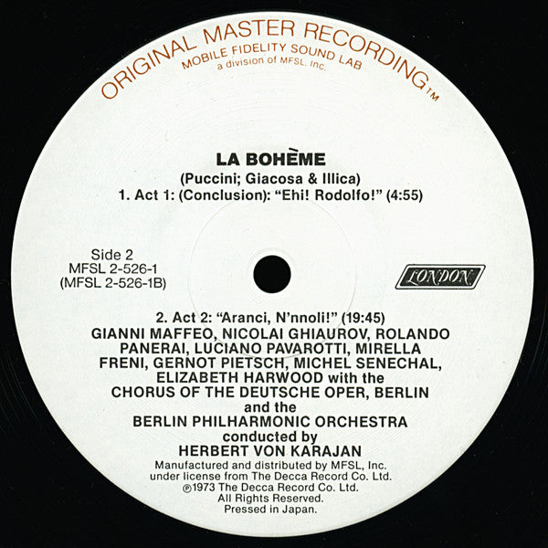 Puccini* - Pavarotti* · Freni* · Ghiaurov* · Harwood* · Panerai* · Maffeo* · Berlin Philharmonic Orchestra* · Herbert von Karajan : La Bohème (2xLP + Box)