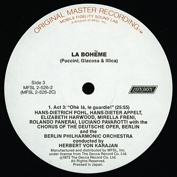 Puccini* - Pavarotti* · Freni* · Ghiaurov* · Harwood* · Panerai* · Maffeo* · Berlin Philharmonic Orchestra* · Herbert von Karajan : La Bohème (2xLP + Box)