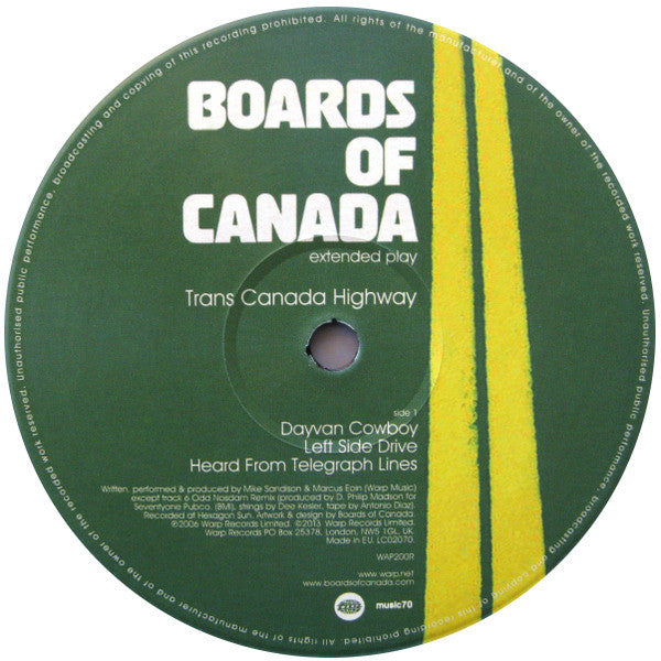 Boards Of Canada : Trans Canada Highway (12", EP, RE, 140)