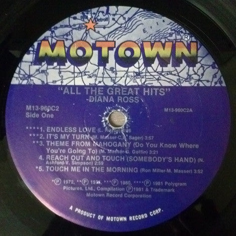 Diana Ross : All The Great Hits (2xLP, Comp, Sup)