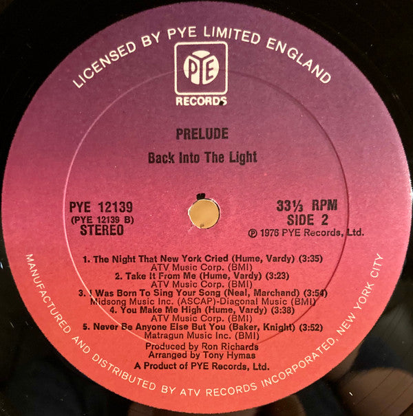 Prelude (3) : Back Into The Light (LP, Album)