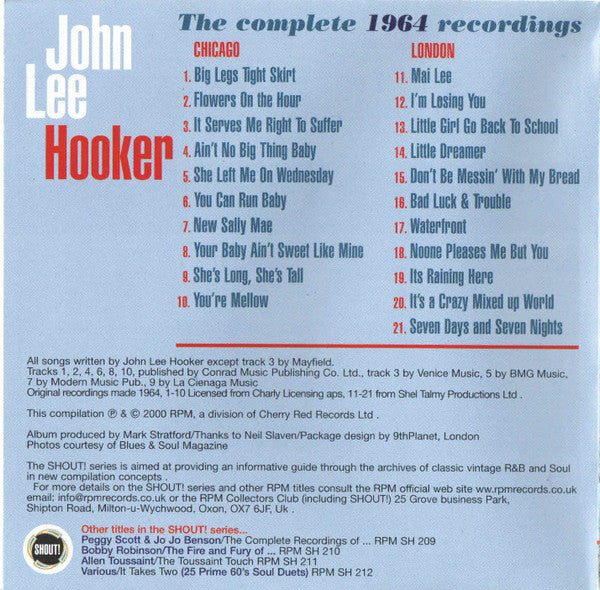 John Lee Hooker : The Complete 1964 Recordings (CD, Album, Comp)