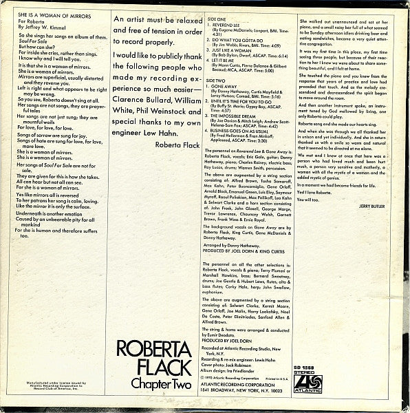Roberta Flack : Chapter Two (LP, Album, Club, Pre)
