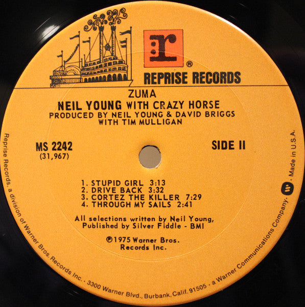 Neil Young With Crazy Horse : Zuma (LP, Album, Ter)