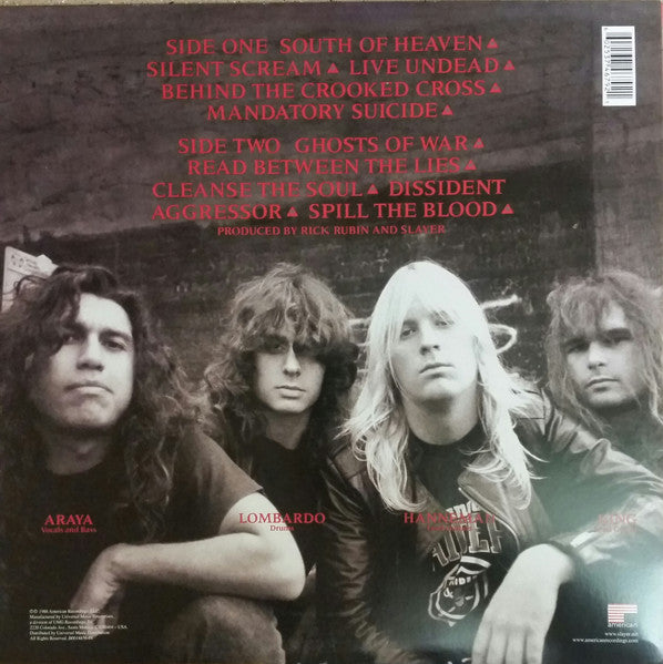 Slayer : South Of Heaven (LP, Album, RE, RM, 180)